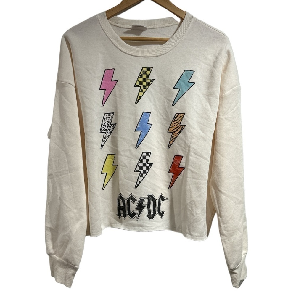 Grayson Threads sweatshirt raw hem AC/DC large NeW no tags